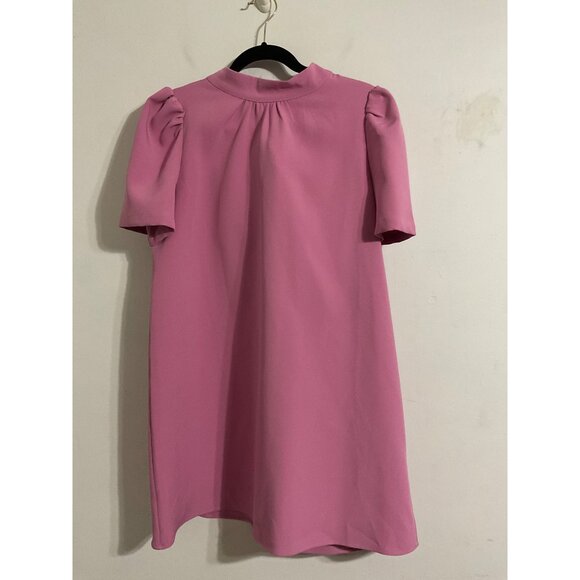 Sister Jane Pink Tie Neck Bow Shift Dress Mini Length Size M - Picture 2 of 11